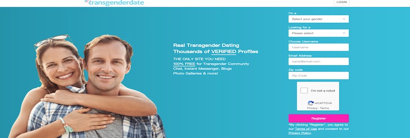 transgenderdate homepage screenshot